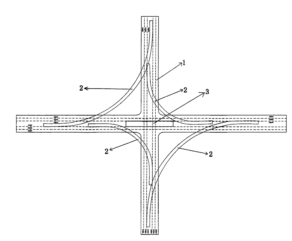 Bi-directional six-lane crossing rapid traffic bridge