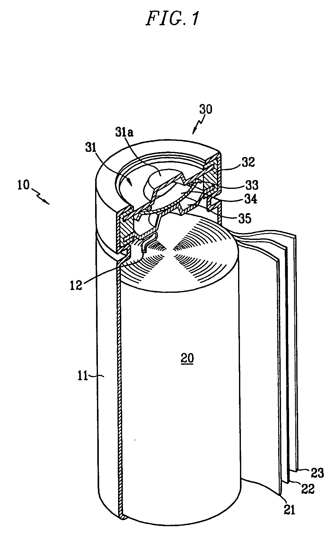 Cap assembly and secondary battery with same