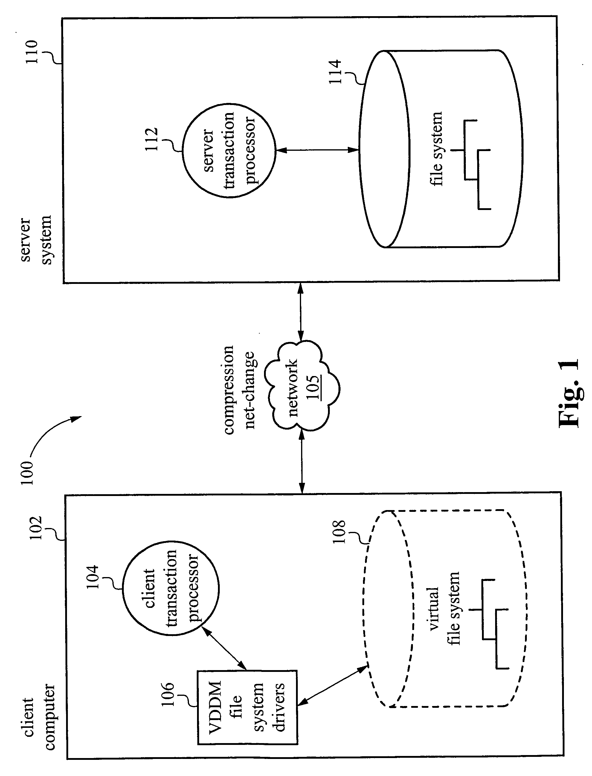 Transaction based virtual file system optimized for high-latency network connections