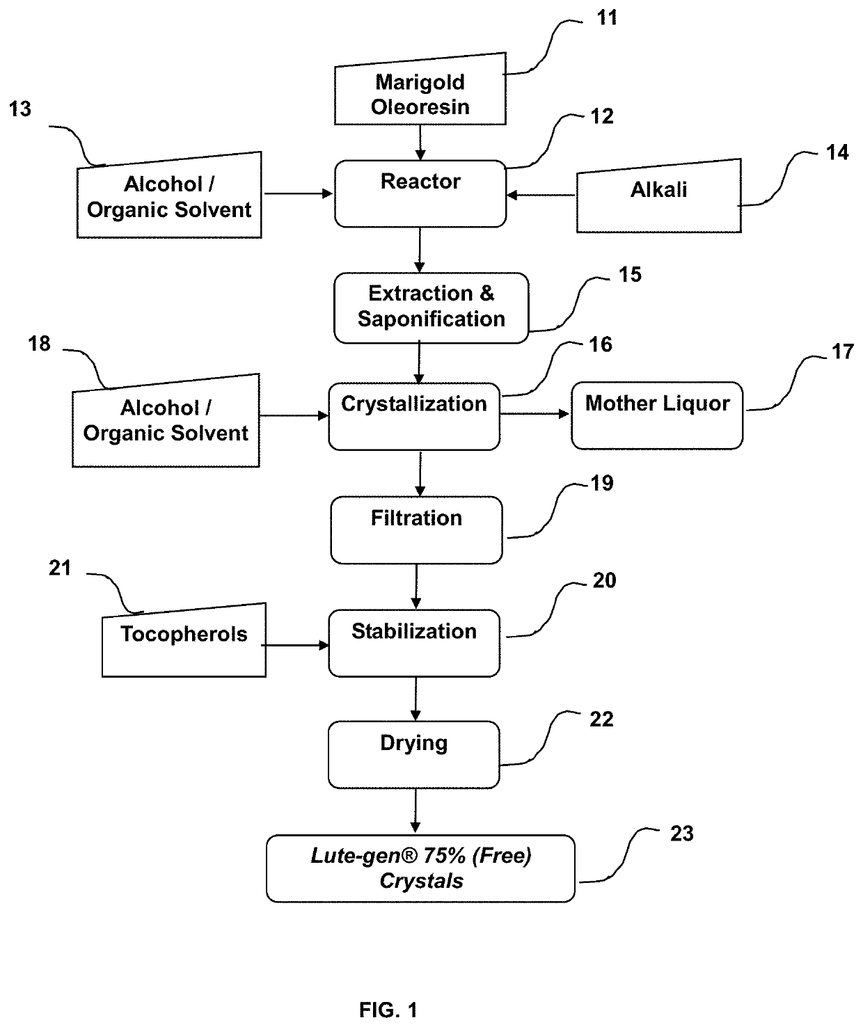 Dietary supplement comprising lutein for telomere protection, and method for production thereof