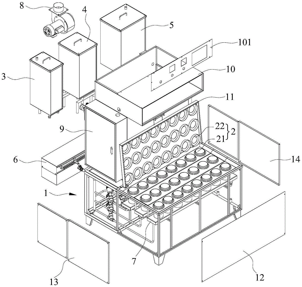 Automatic cloth washing-alkali cooking device and automatic cloth washing-alkali cooking method