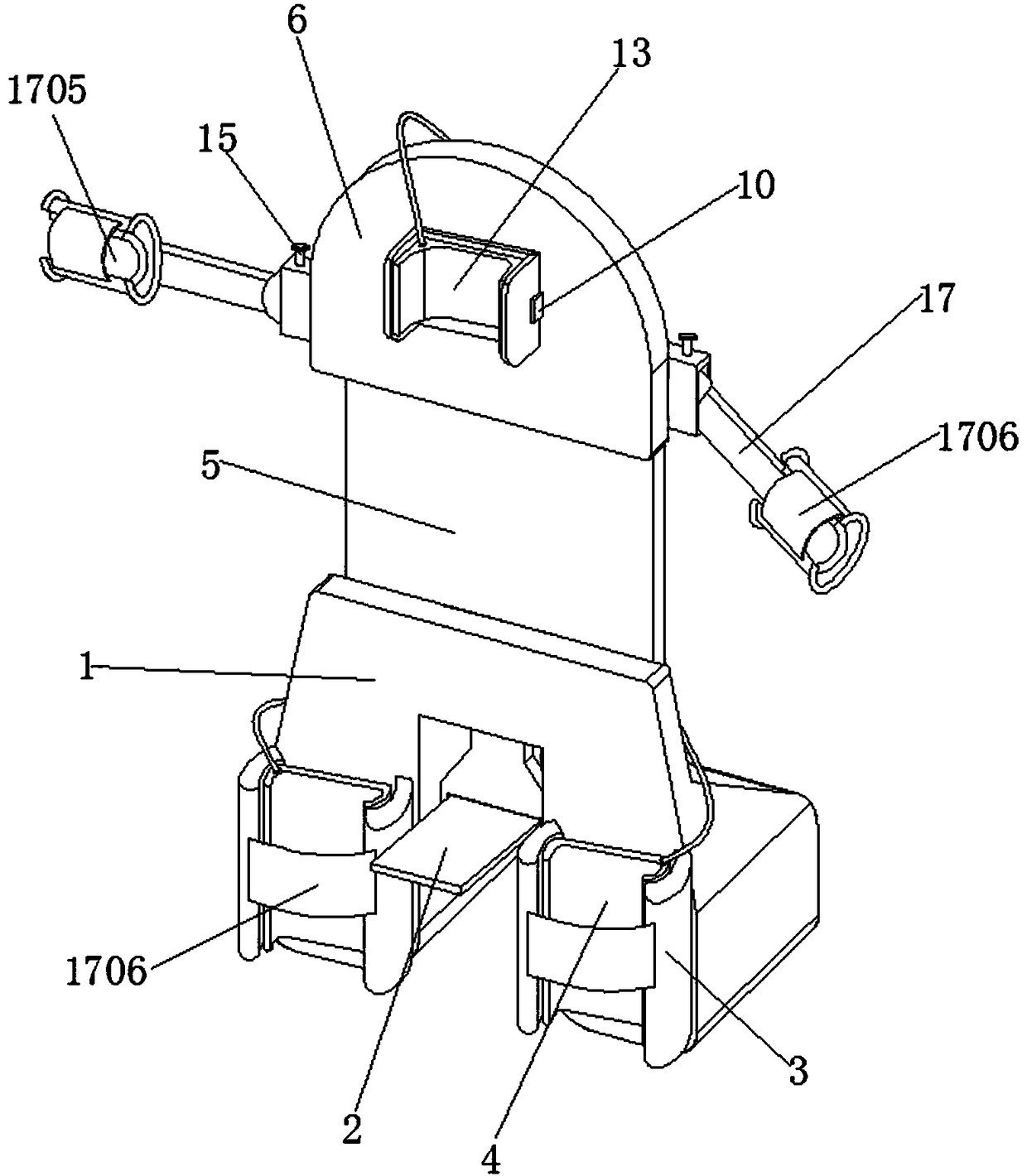 Fixing device for constraining body position of cerebral palsy child