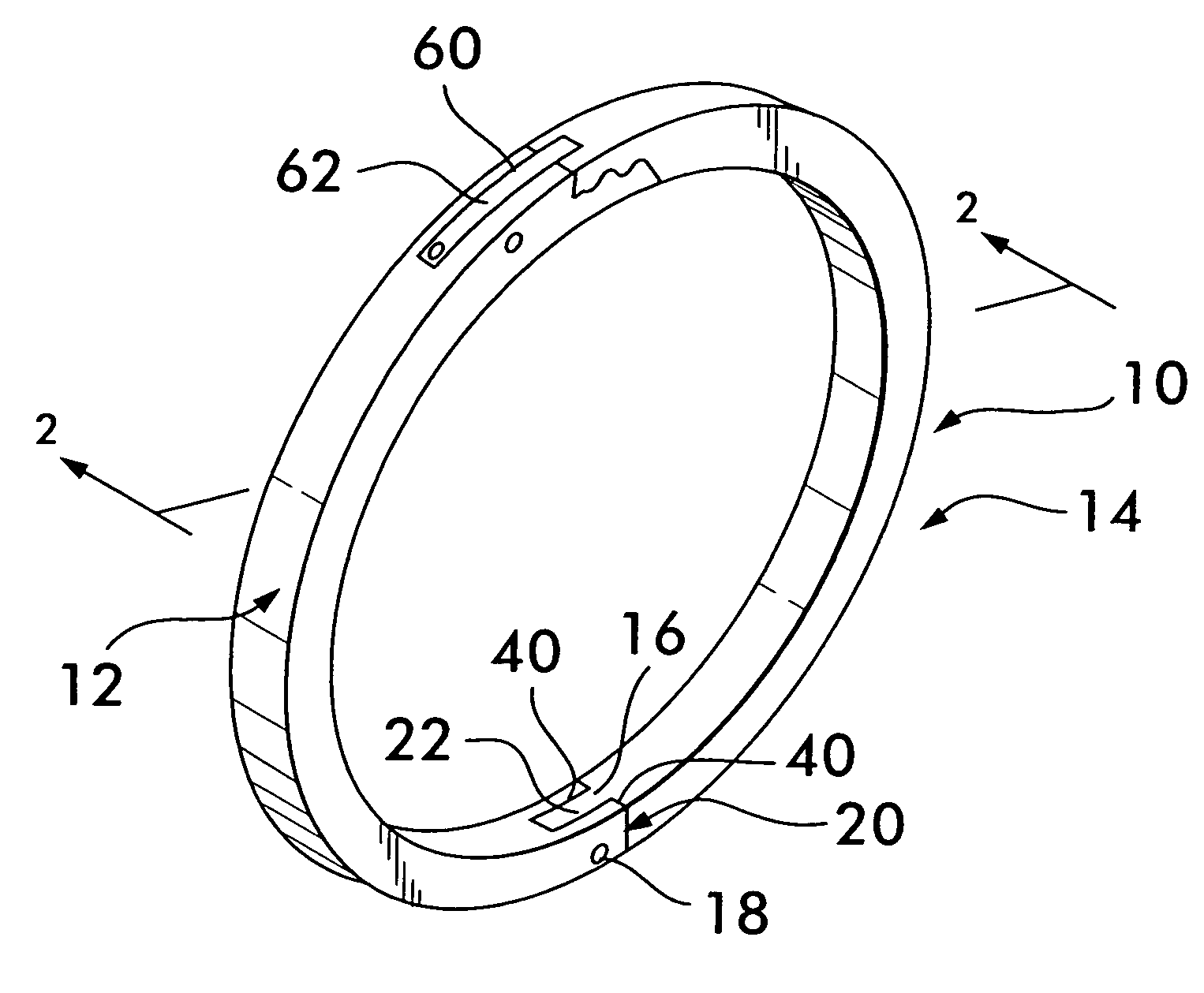 Openable ring with cooperating locking means