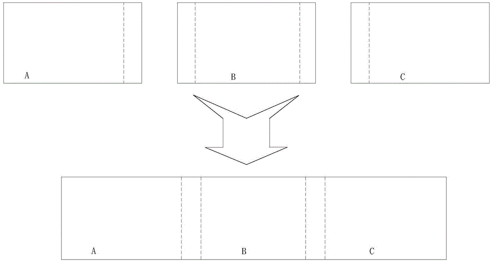 Panoramic reversing system based on image splicing and realization method thereof