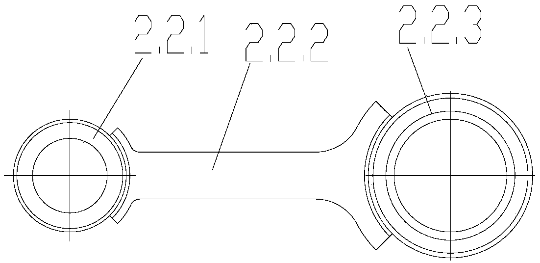 Combined connecting rod for compressor and compressor