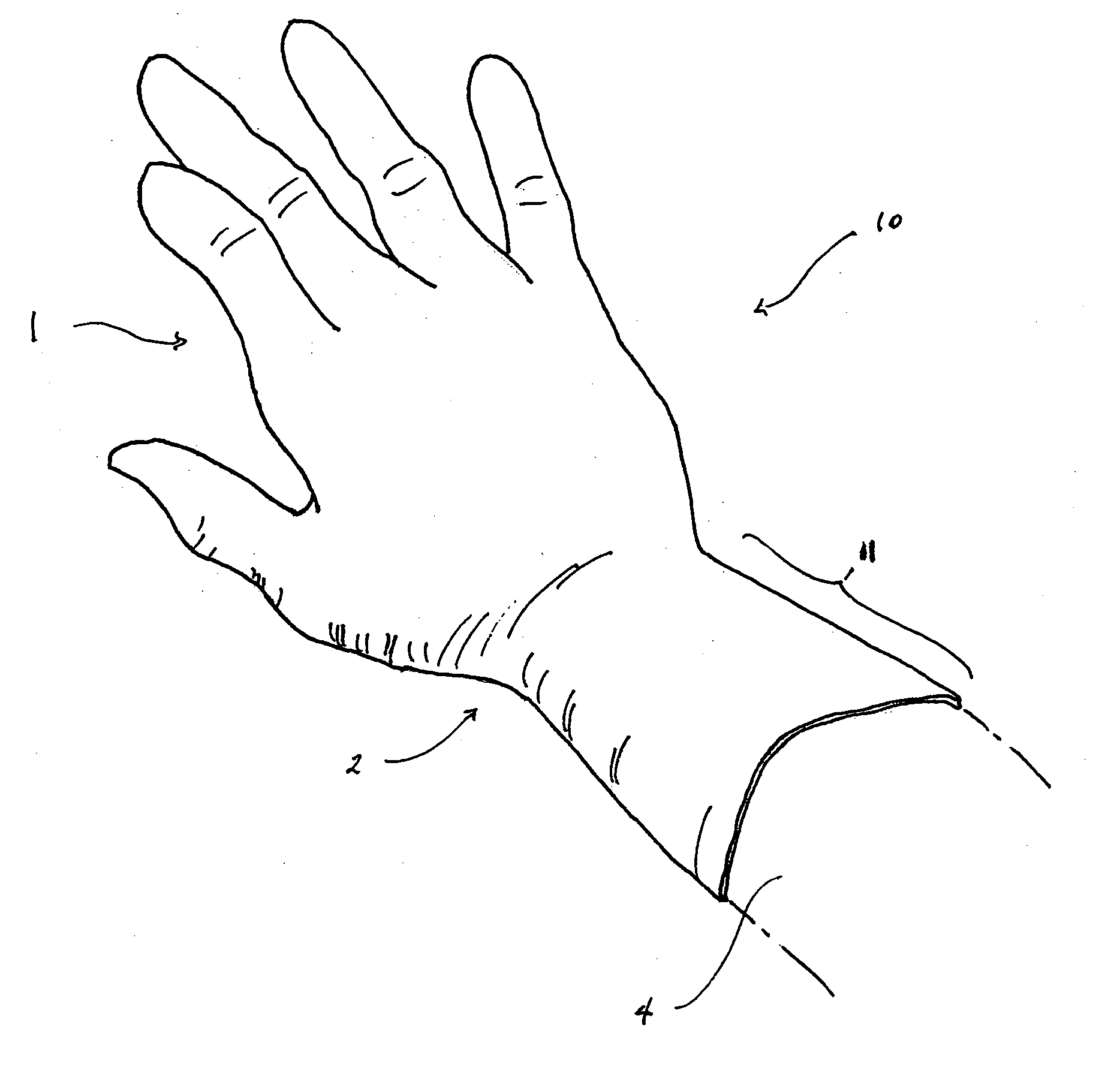 Gloves with enhanced anti-cuff-slip surface