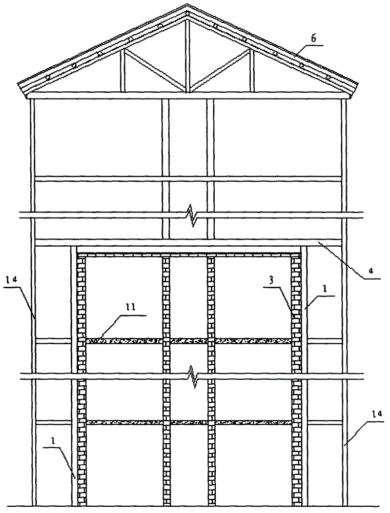 A kind of surrounding building structure and its construction method