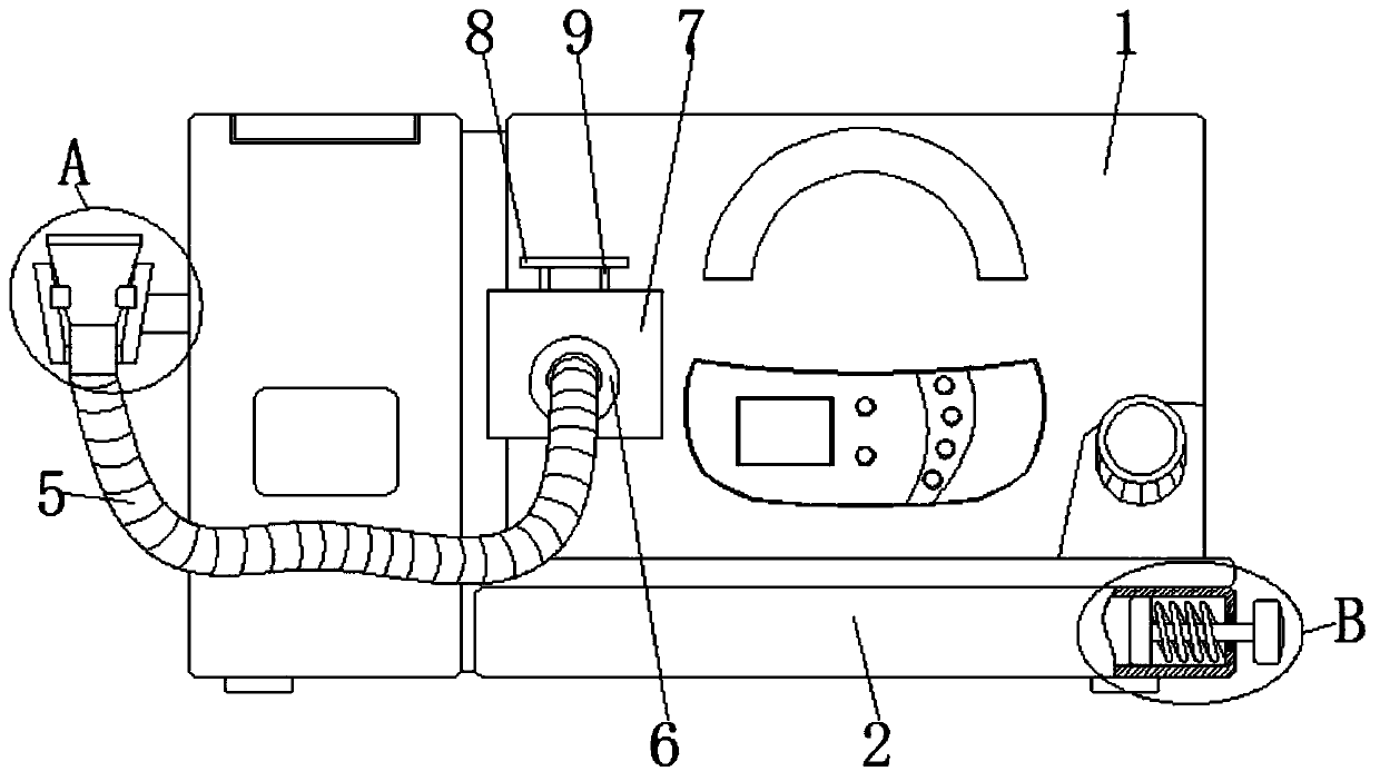 Connecting mechanism of breathing tube for breathing machine of cardiology department