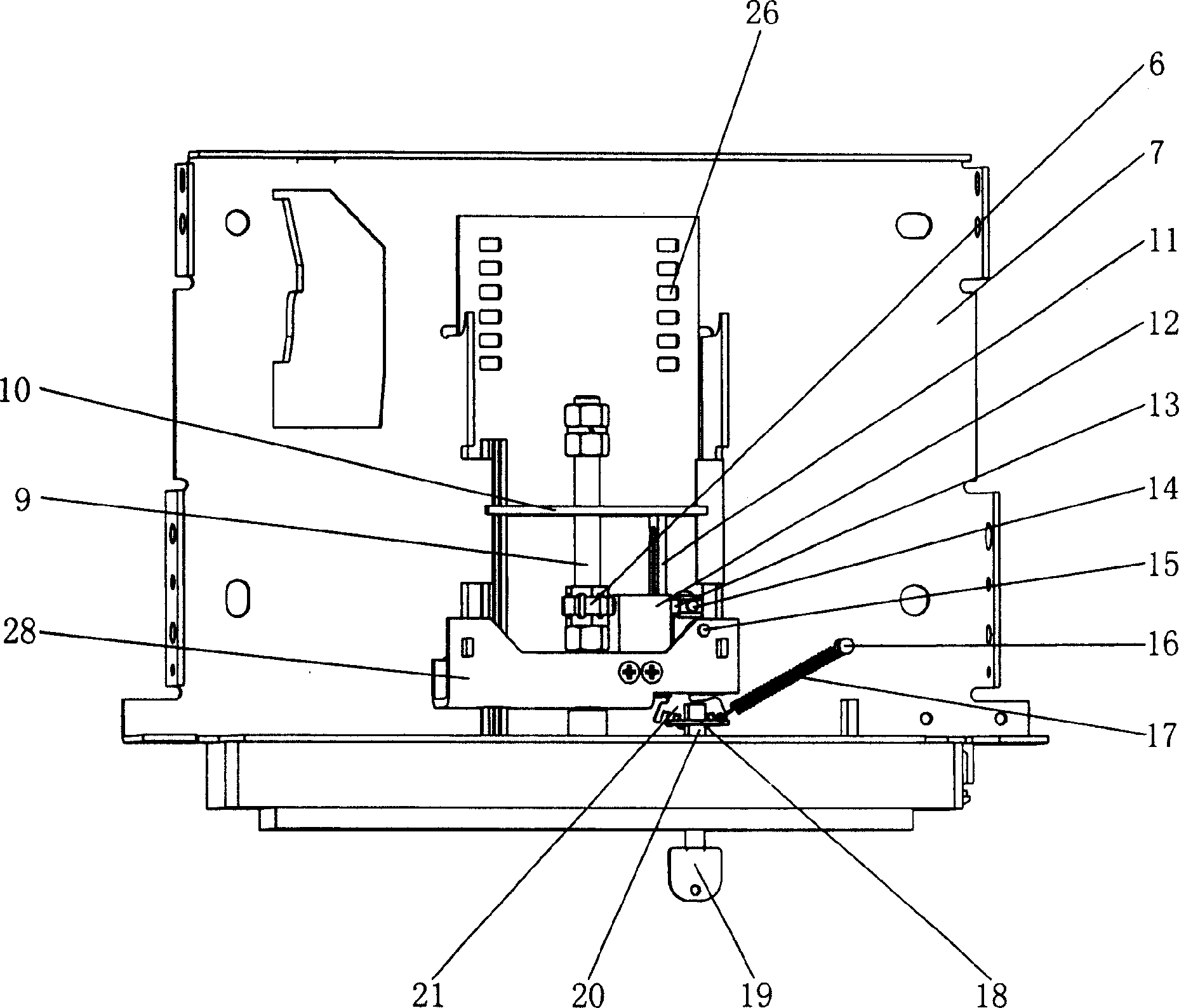 Circuit breaker drawer base with self-locking function