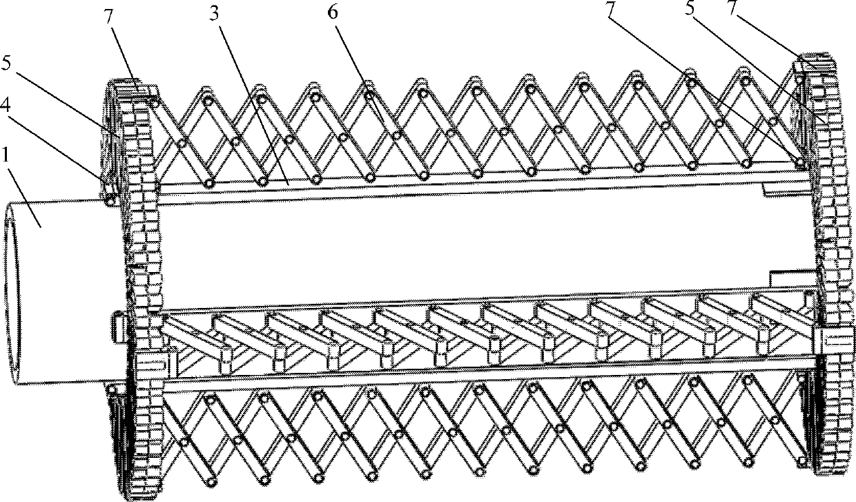 Single-degree-of-freedom symmetrical type swing-driven underwater robot recovery device with large expansion ratio