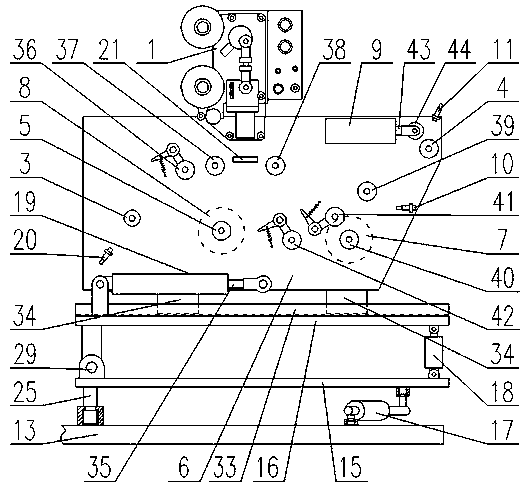 Automatic pasting machine for package bag opening labels