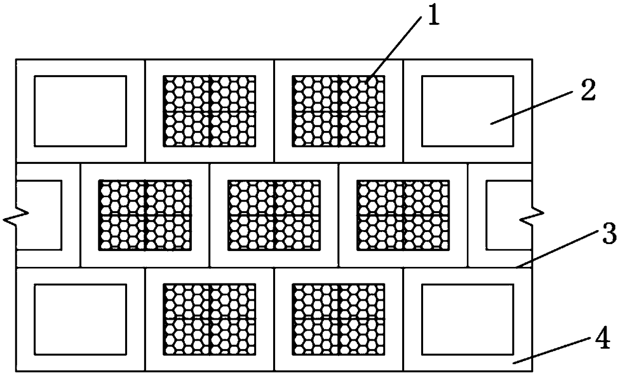 In-situ vegetation type ecological transformation structure and method for hard sloping revetment