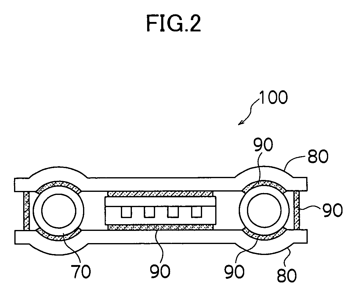 Connector-integrated type polymer optical waveguide, method and mold for producing the same