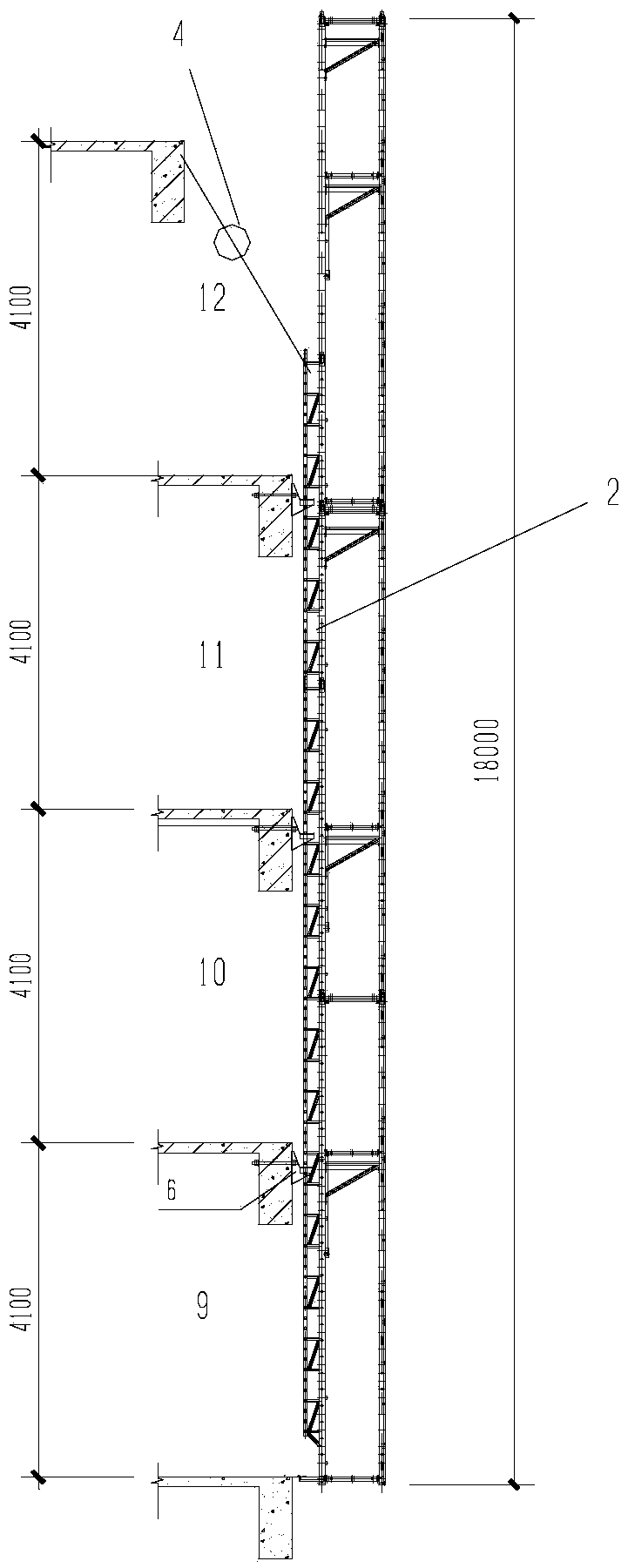 Inward construction method of variable cross-section integrated lifting operation platform for super high buildings