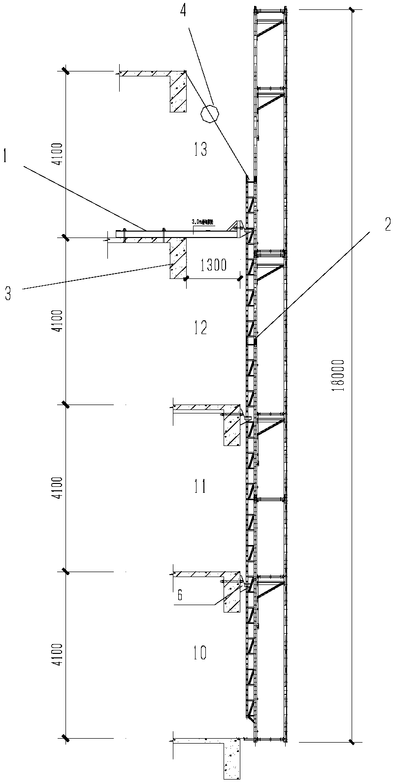 Inward construction method of variable cross-section integrated lifting operation platform for super high buildings