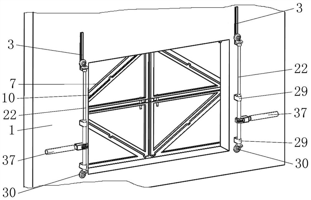 A deformed door used in the field of logistics