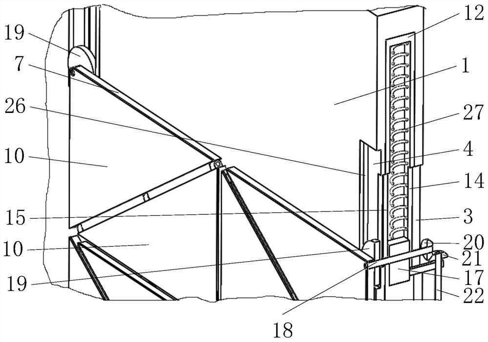 A deformed door used in the field of logistics