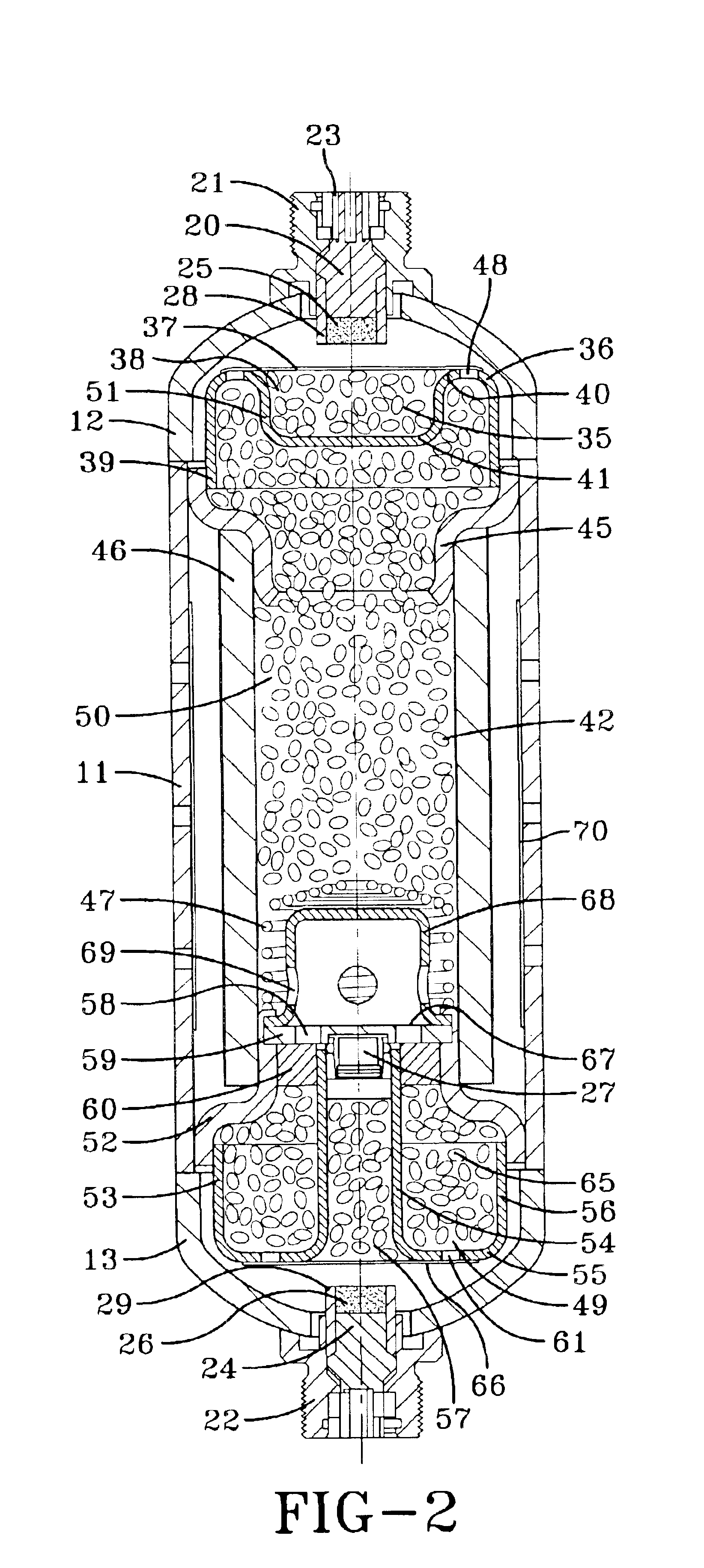 Dual stage inflator for low melting gas generants