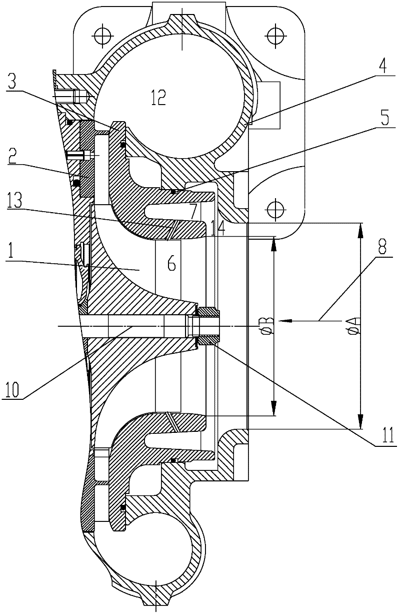 Low-noise device for centrifugal compressor of turbocharger
