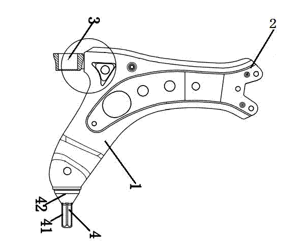 Automobile suspension support arm and production method thereof