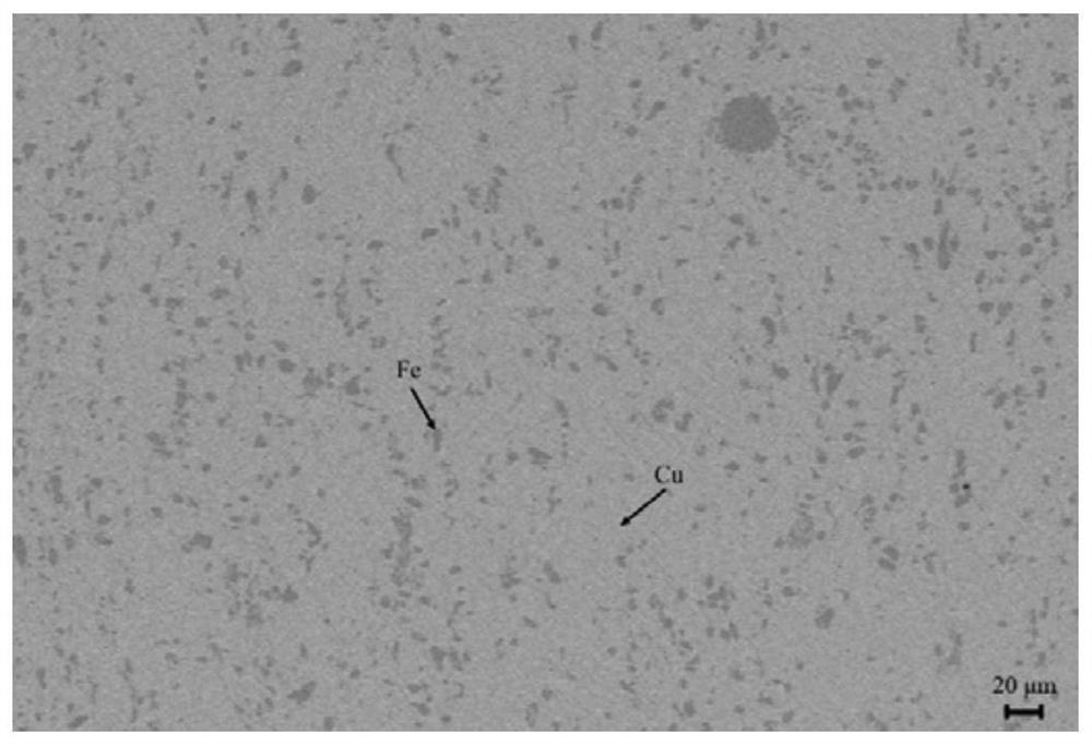 Cu-Fe alloy material with high iron content and preparation method thereof