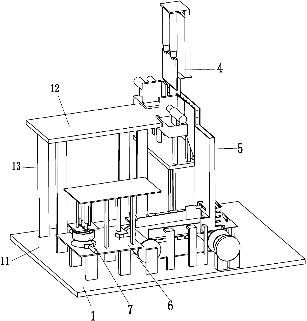 Equipment for automatically conveying metal graphite rod slices and processing graphite gaskets