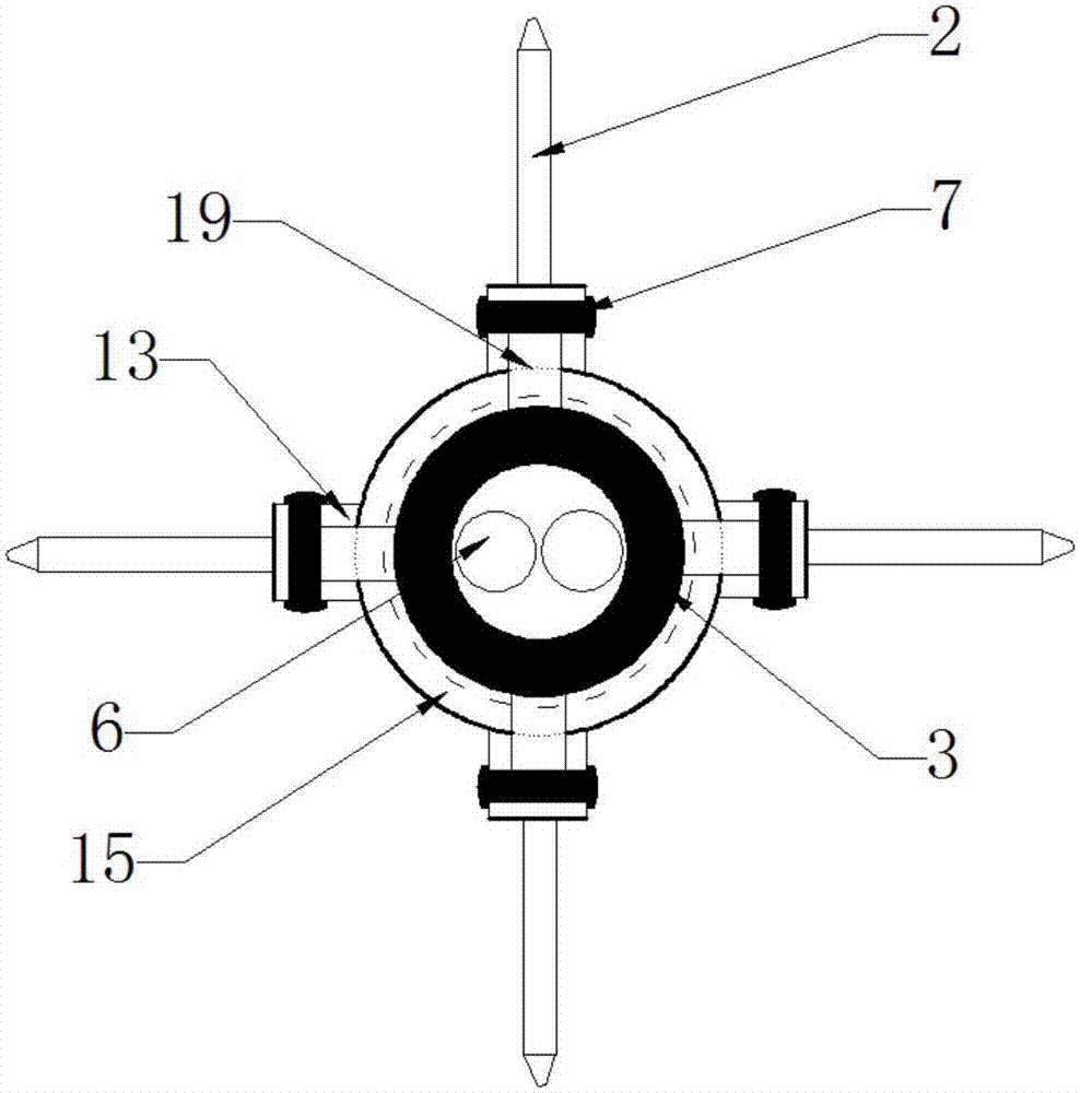 A prestressed anchor cable anchoring end device for super-long anchoring of deep and large landslides