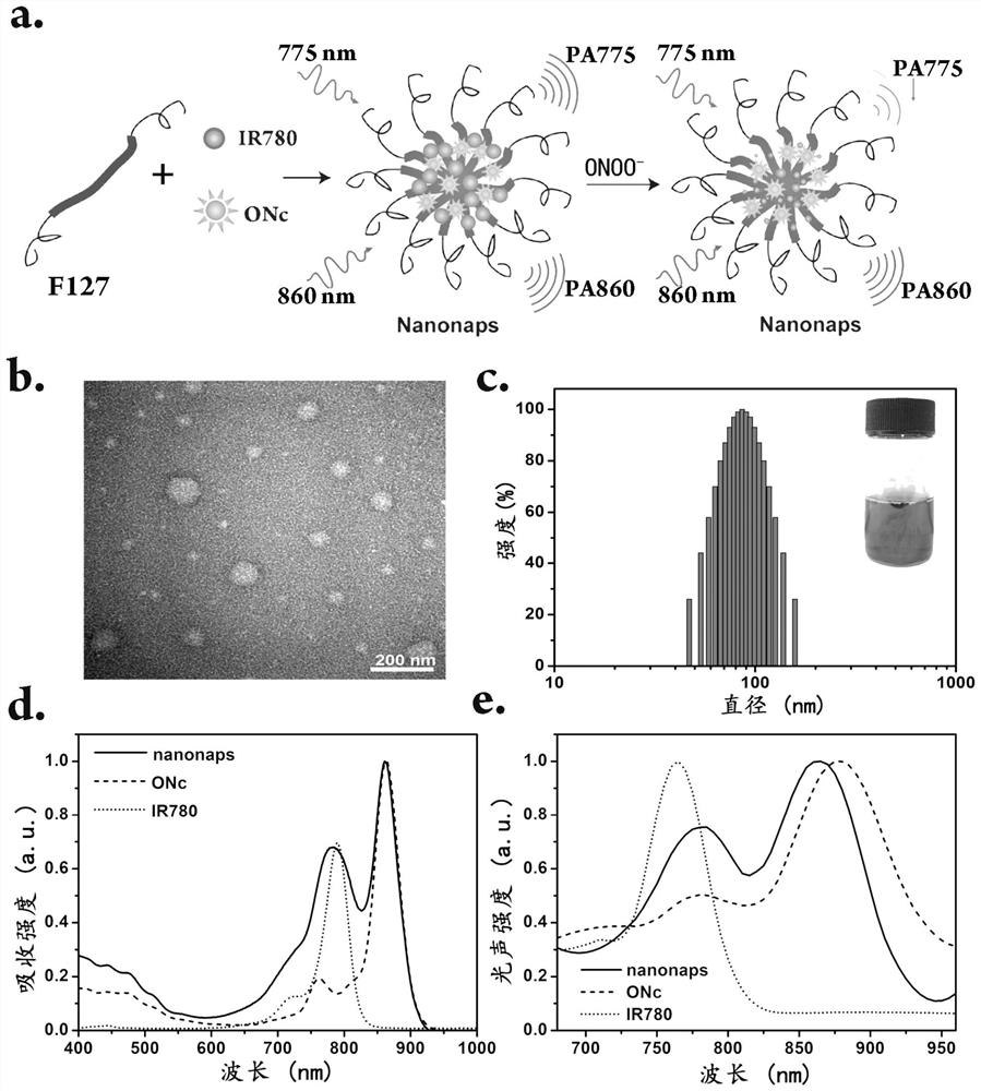 A ratio-type nano-photoacoustic detection probe and its preparation method and application