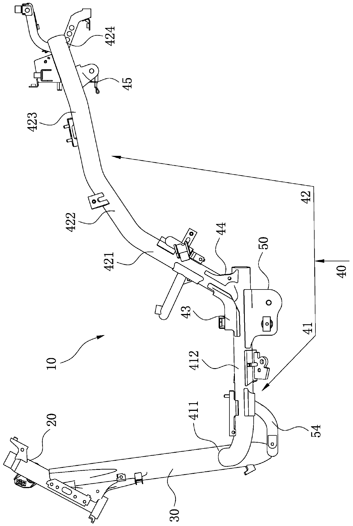 High-rigidity light-weight scooter frame