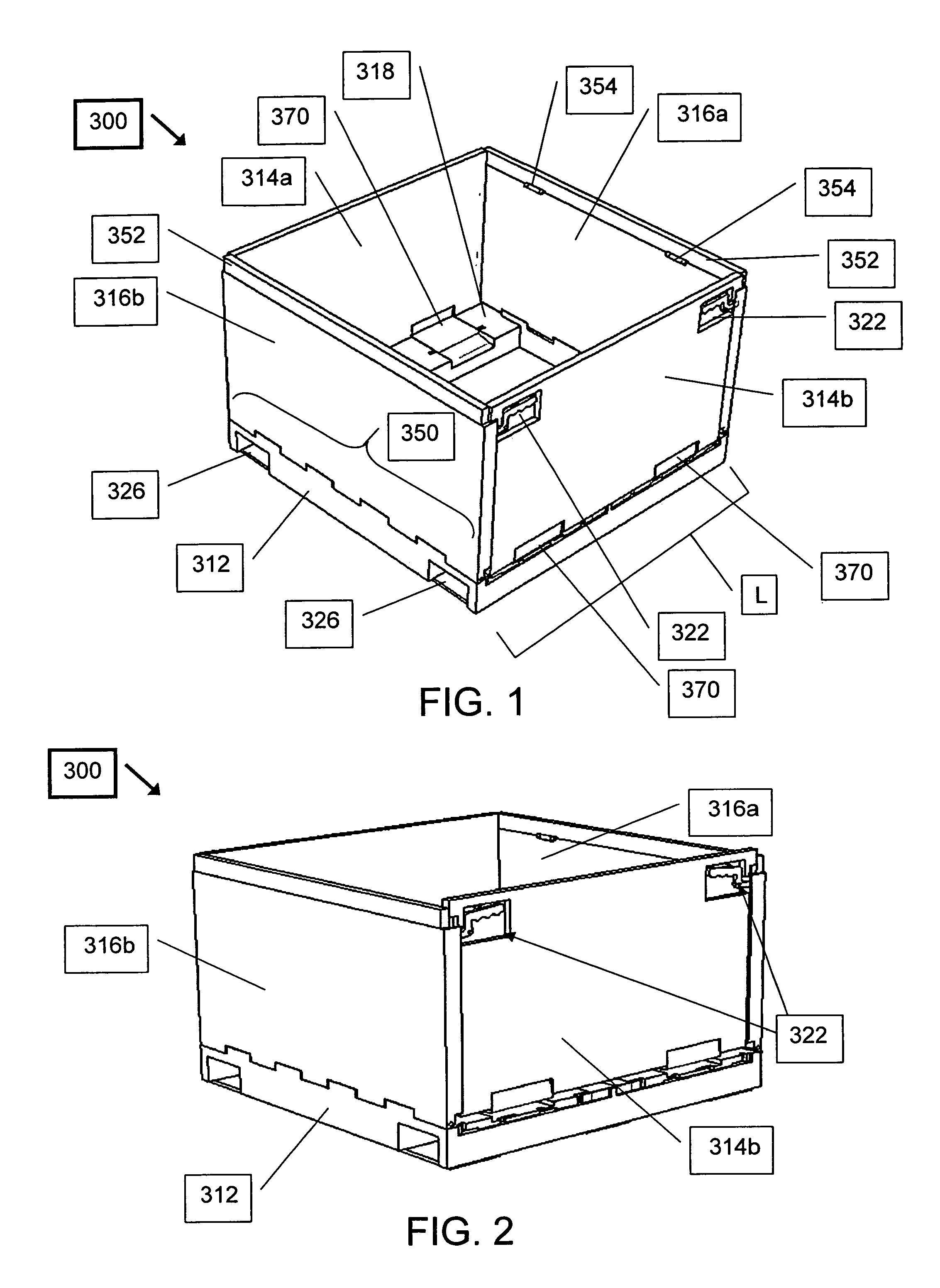 Knock-down crate with walls stored in base and method employing such a crate