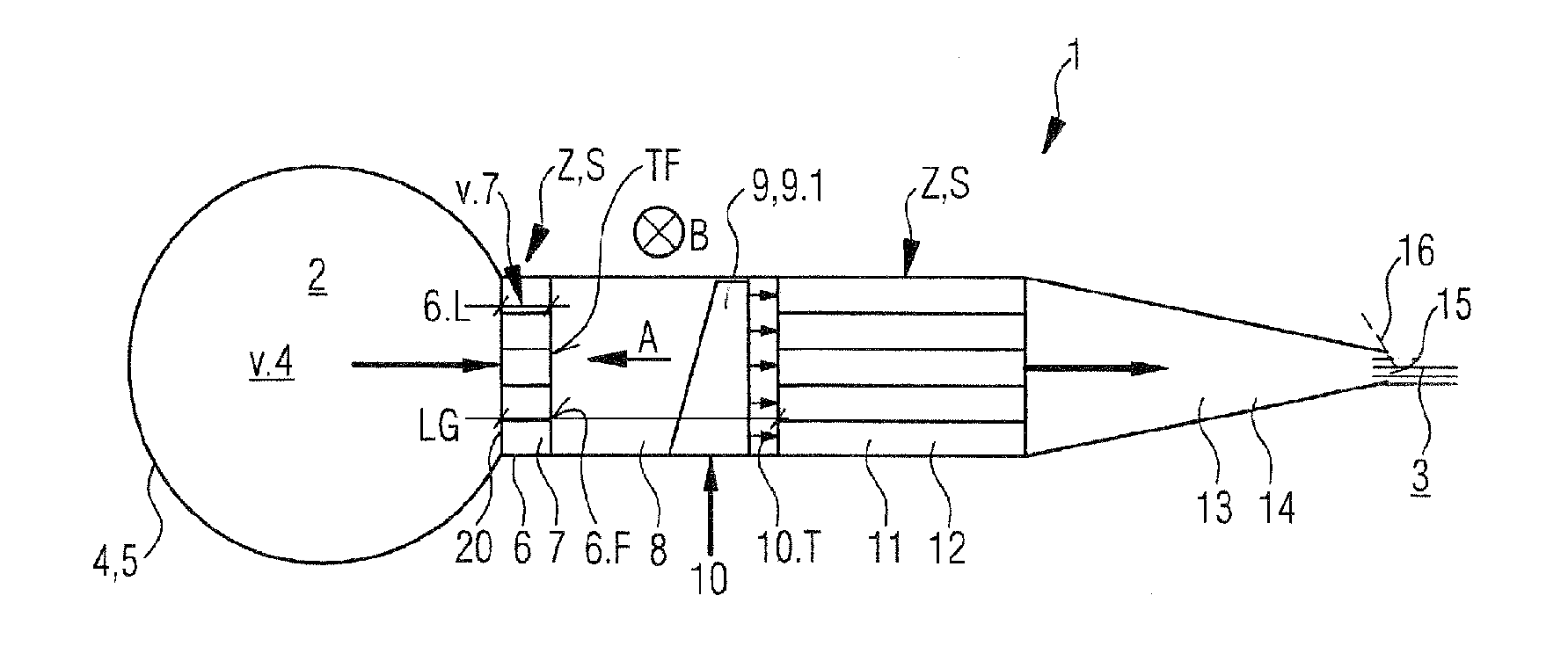 Headbox for a machine for producing a fibrous web