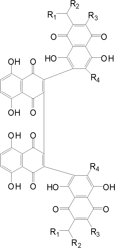 Shikonin tetramer compound and purpose thereof in pharmacy