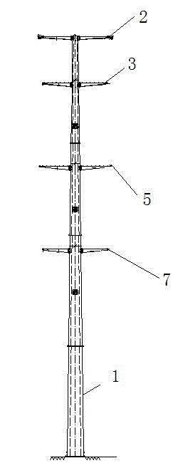 High-voltage line dual-T rod