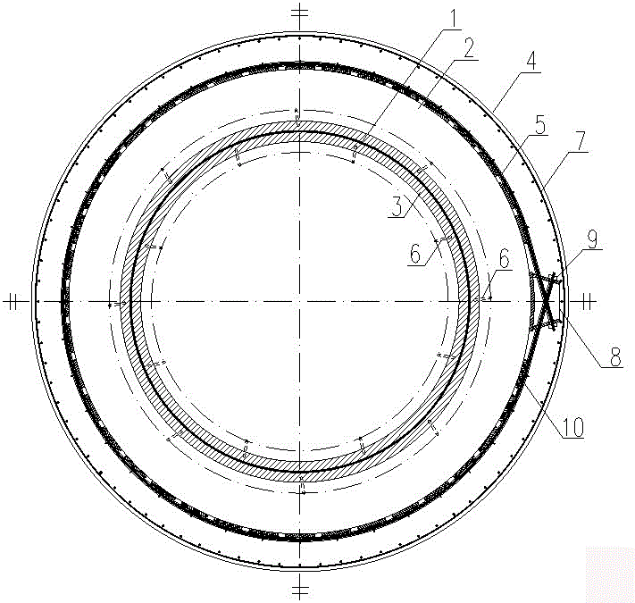 Method for applying circular prestress on fan foundation connection