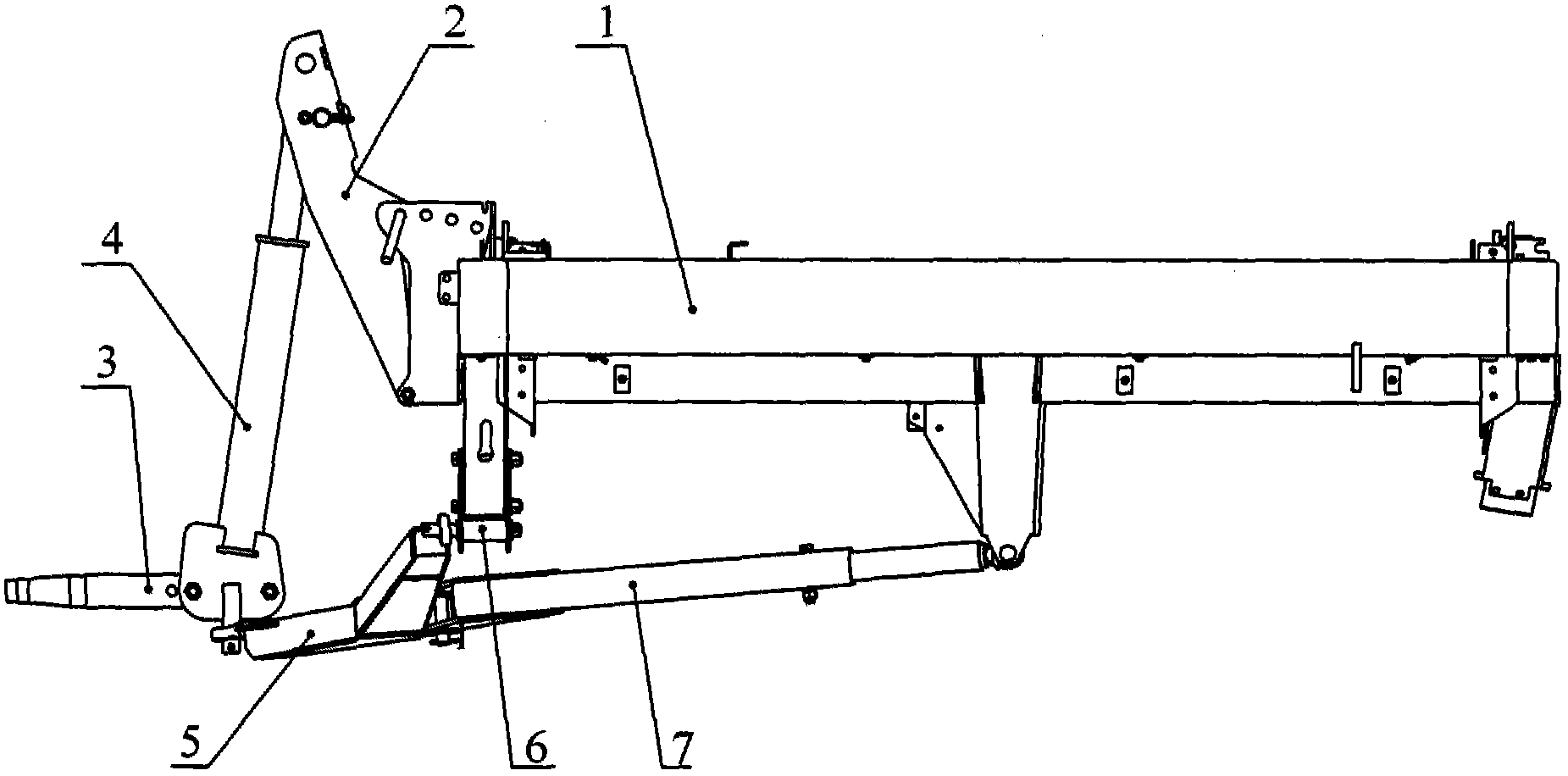 Adjustable frame of potato harvester