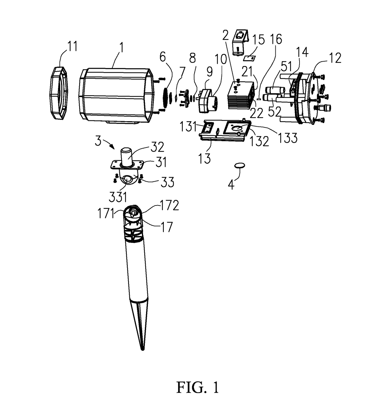 Laser spot light with improved radiating structure