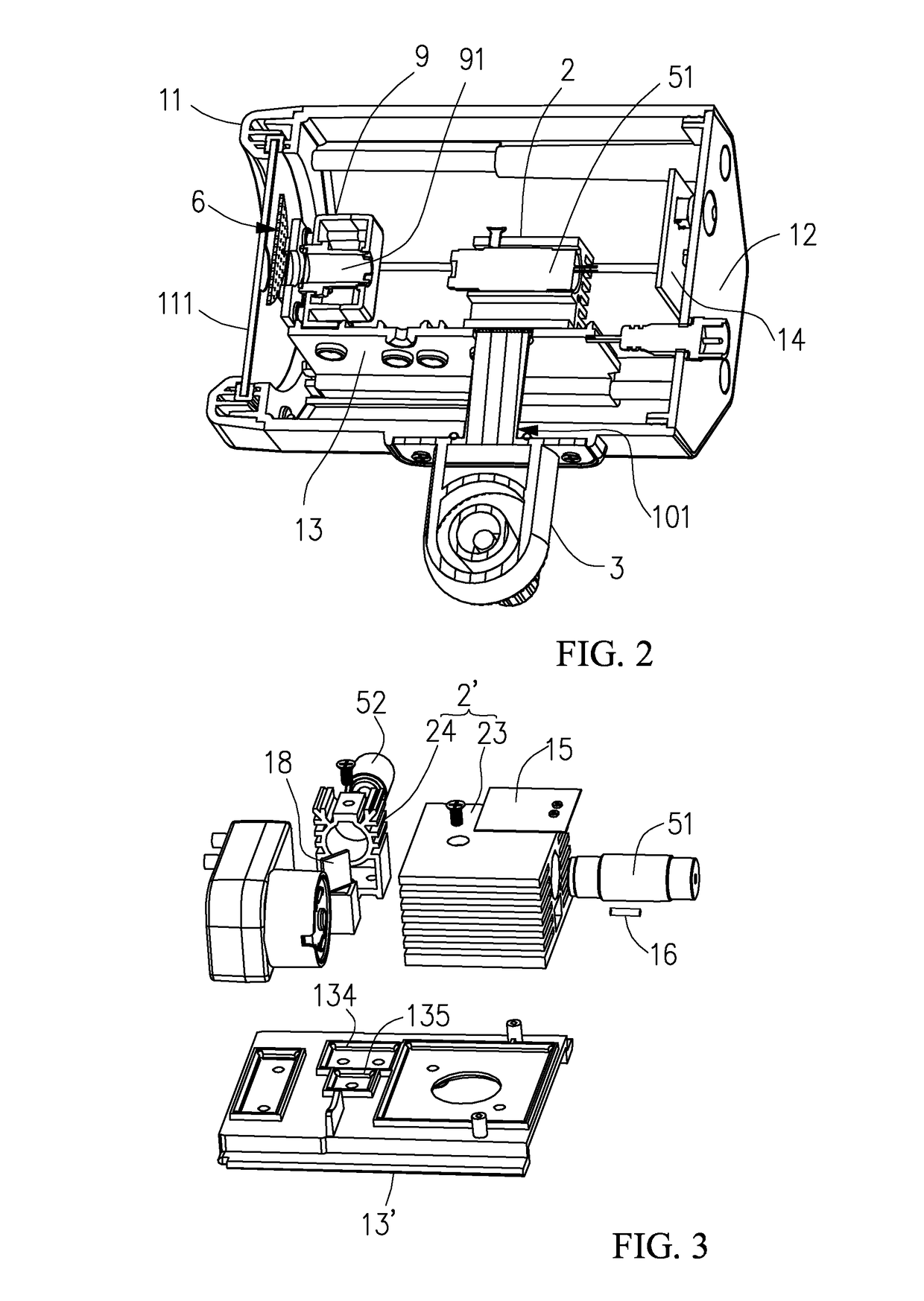 Laser spot light with improved radiating structure