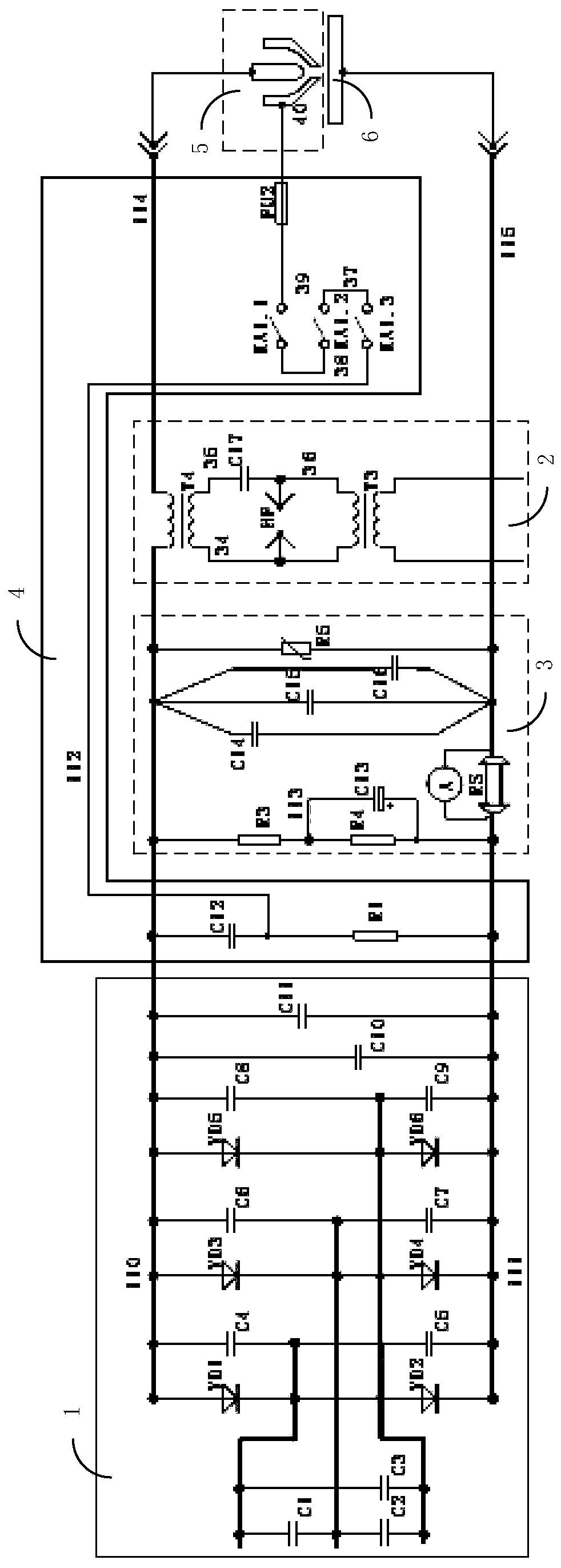 Control circuit for automatic high-frequency interference resistance of induced arc of plasma cutting machine