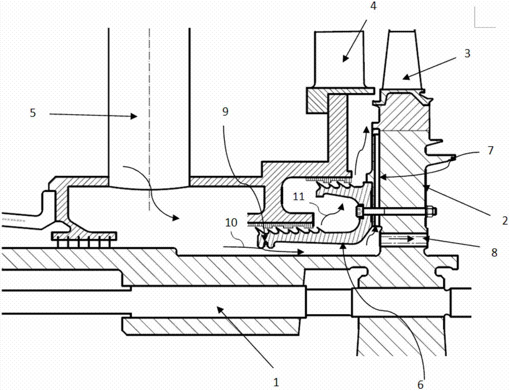 Method for cooling turbine disc and moving blade of combustion gas turbine