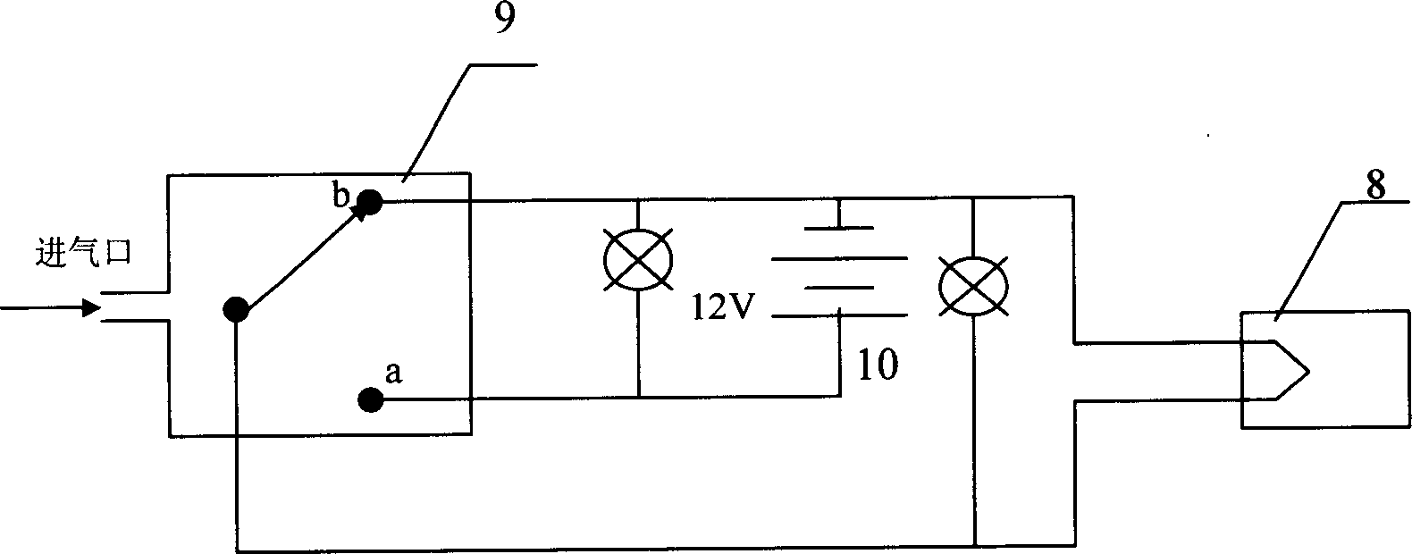 Artificially triggered lightning pneumatic remote-control ignition device for rocket