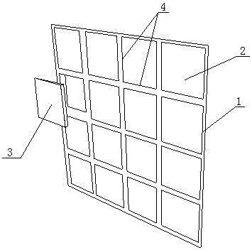 Grated wall with double-sided mosaic pattern decoration effect and method for making grated wall