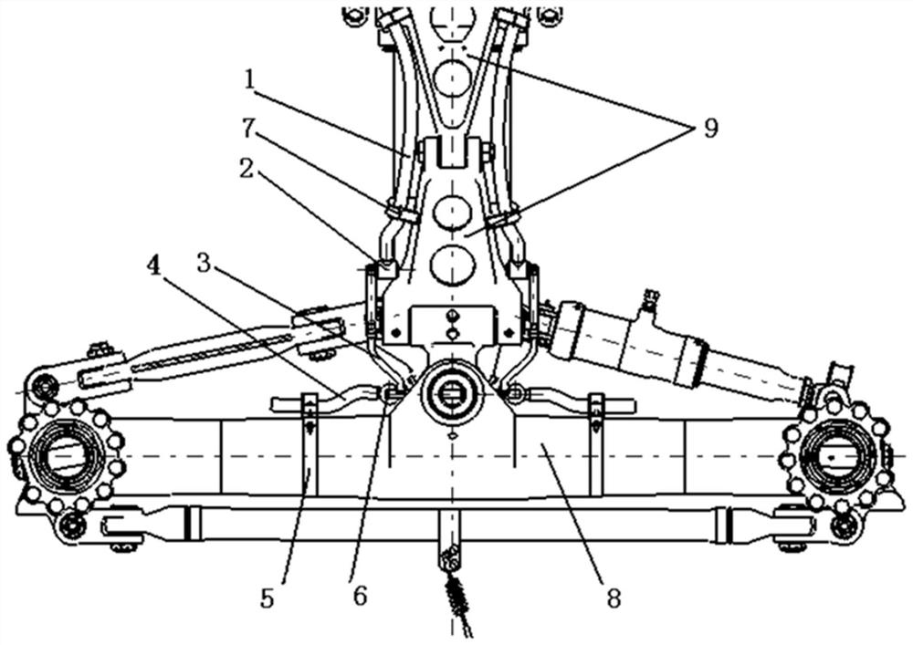 Frame type undercarriage brake hose connecting structure
