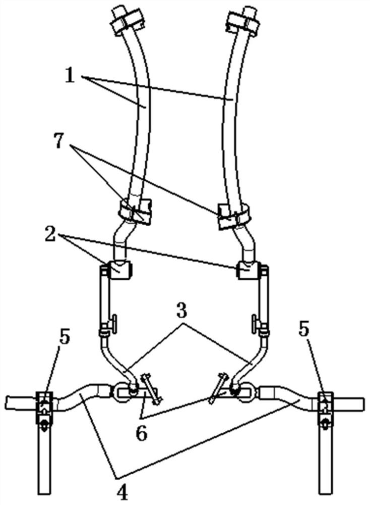 Frame type undercarriage brake hose connecting structure