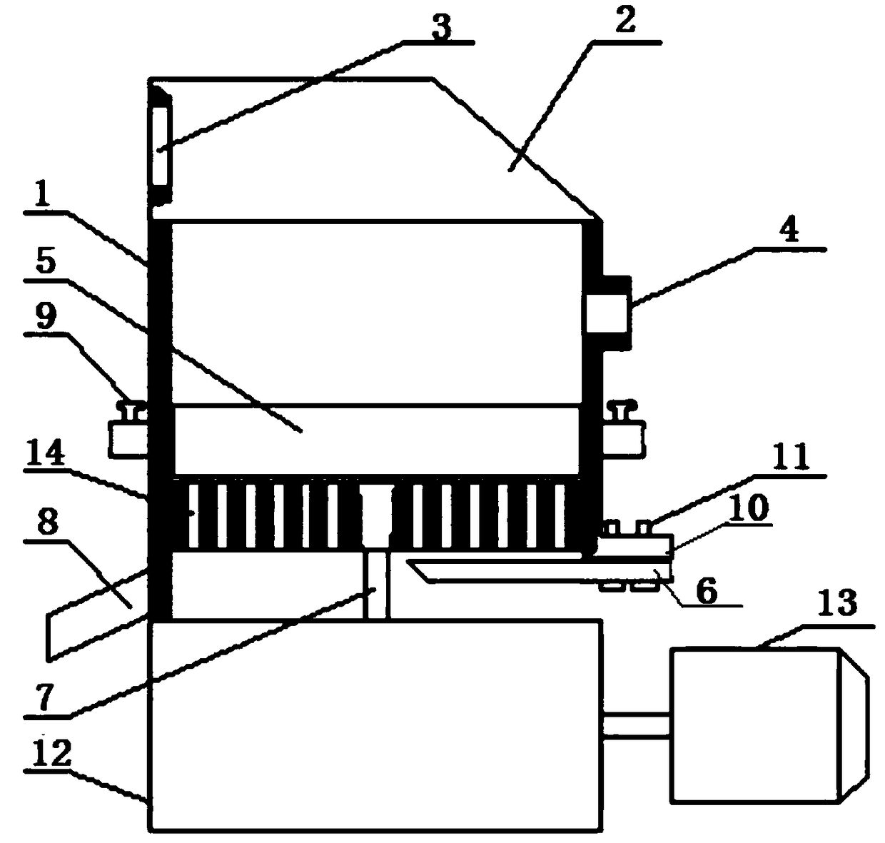 Granulation device for production of high-filling wood-plastic composite material