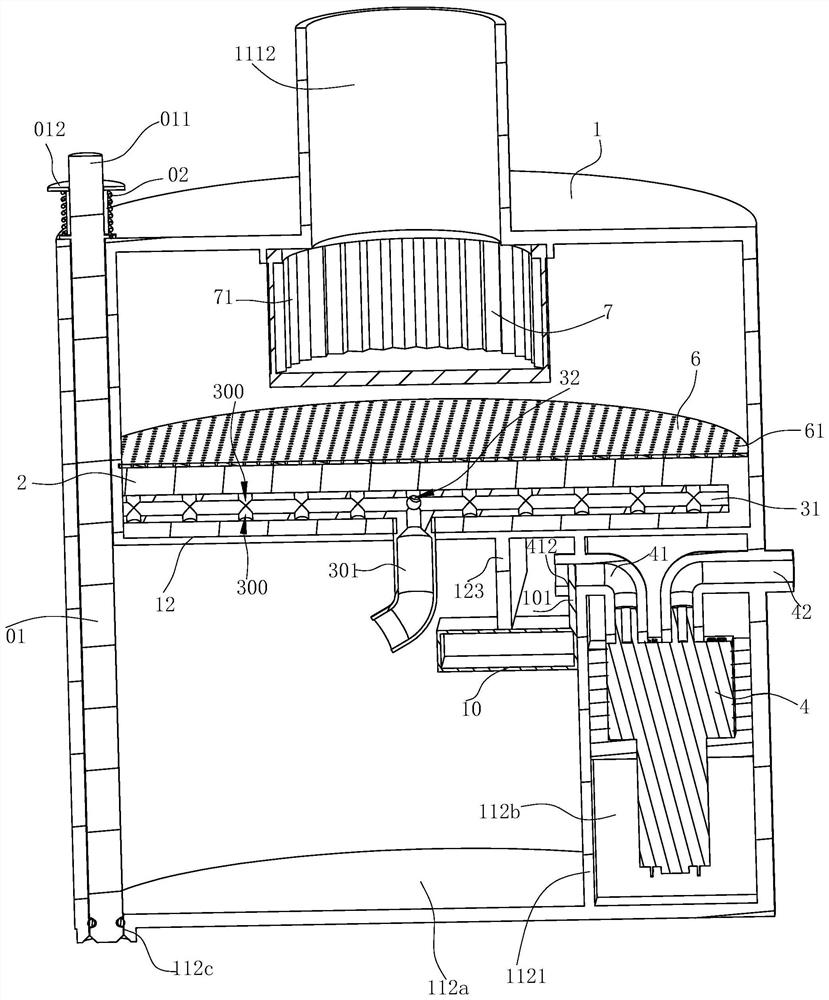 Separating device for separating dust and water mixture and ground cleaning machine