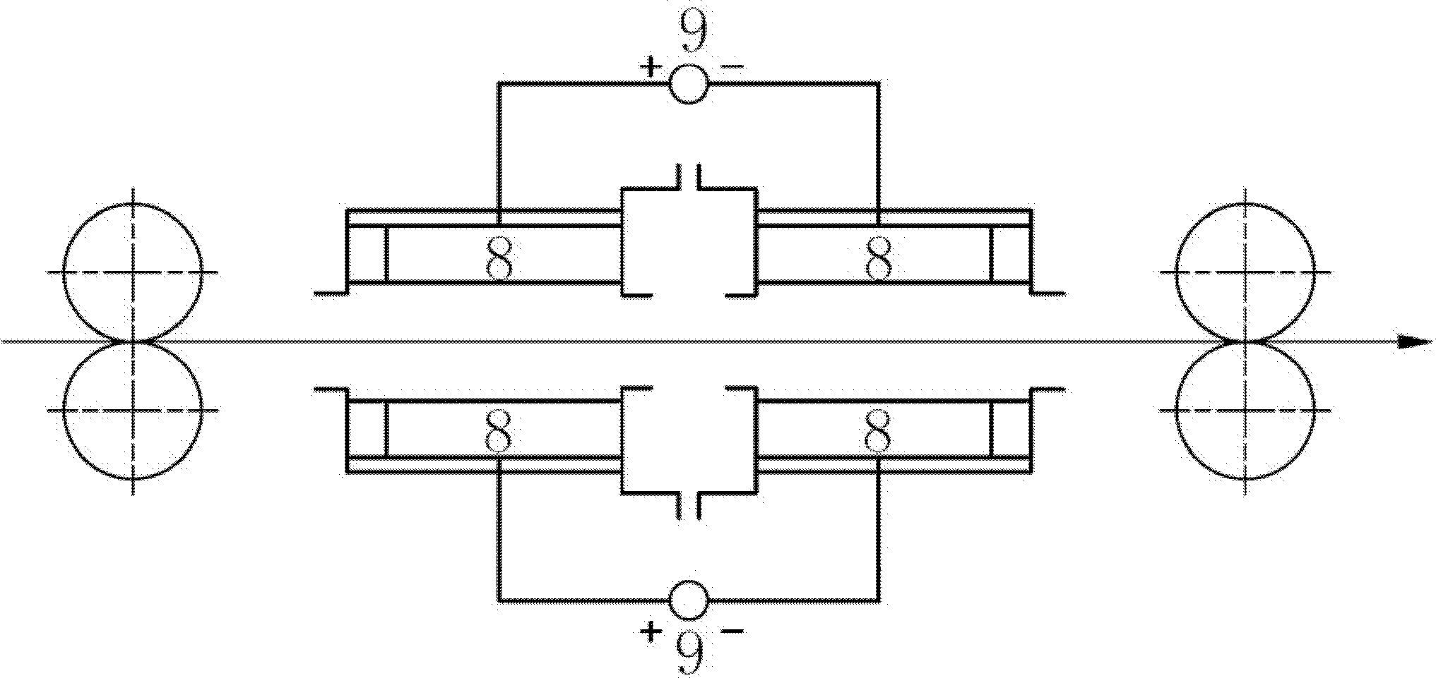 Electrolytic cleaning tank adopting polar plate polarity-unchanging middle conductor method
