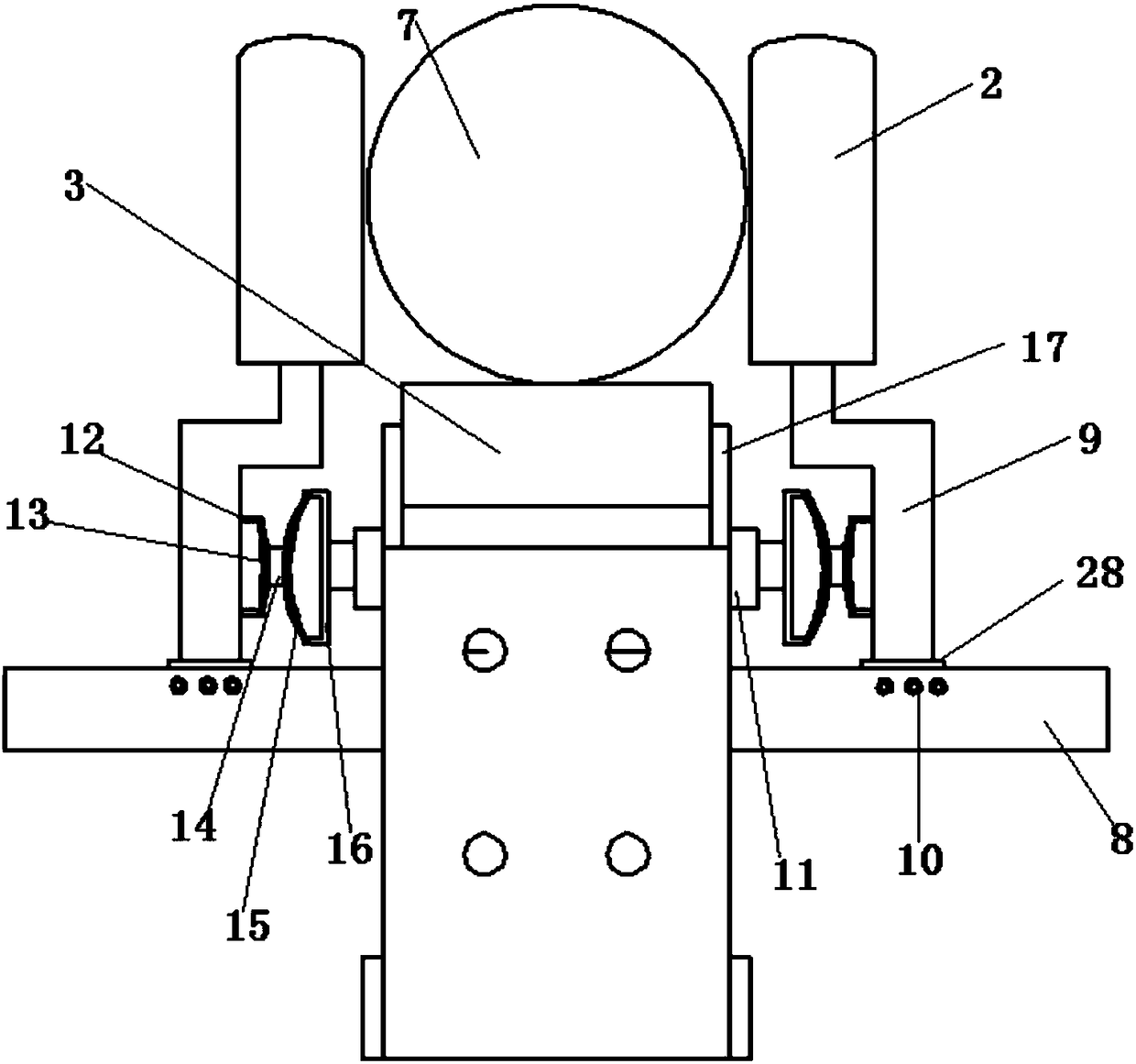 Reinforcing steel bar shearing auxiliary wheel device