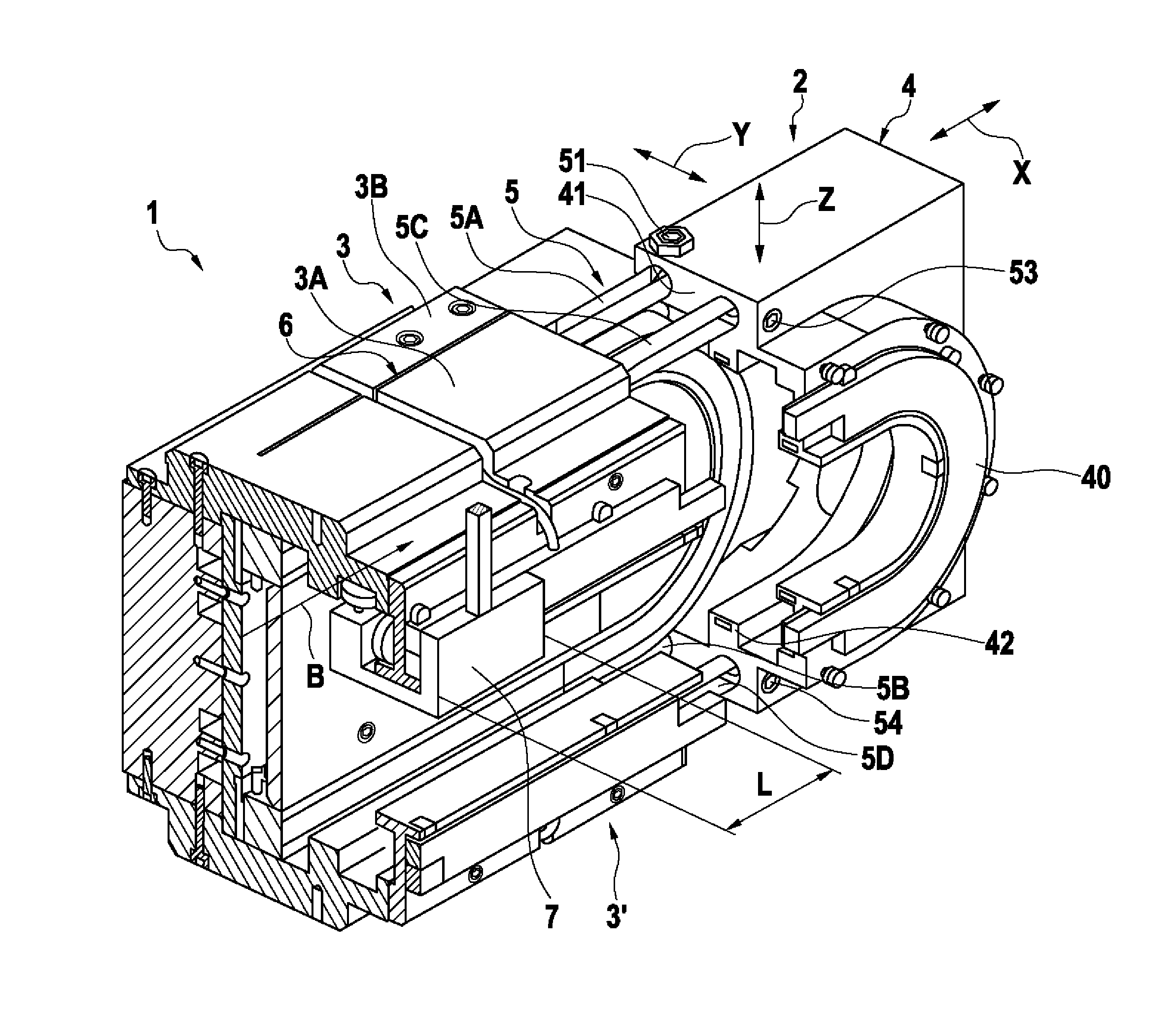 Transport system having a lock device