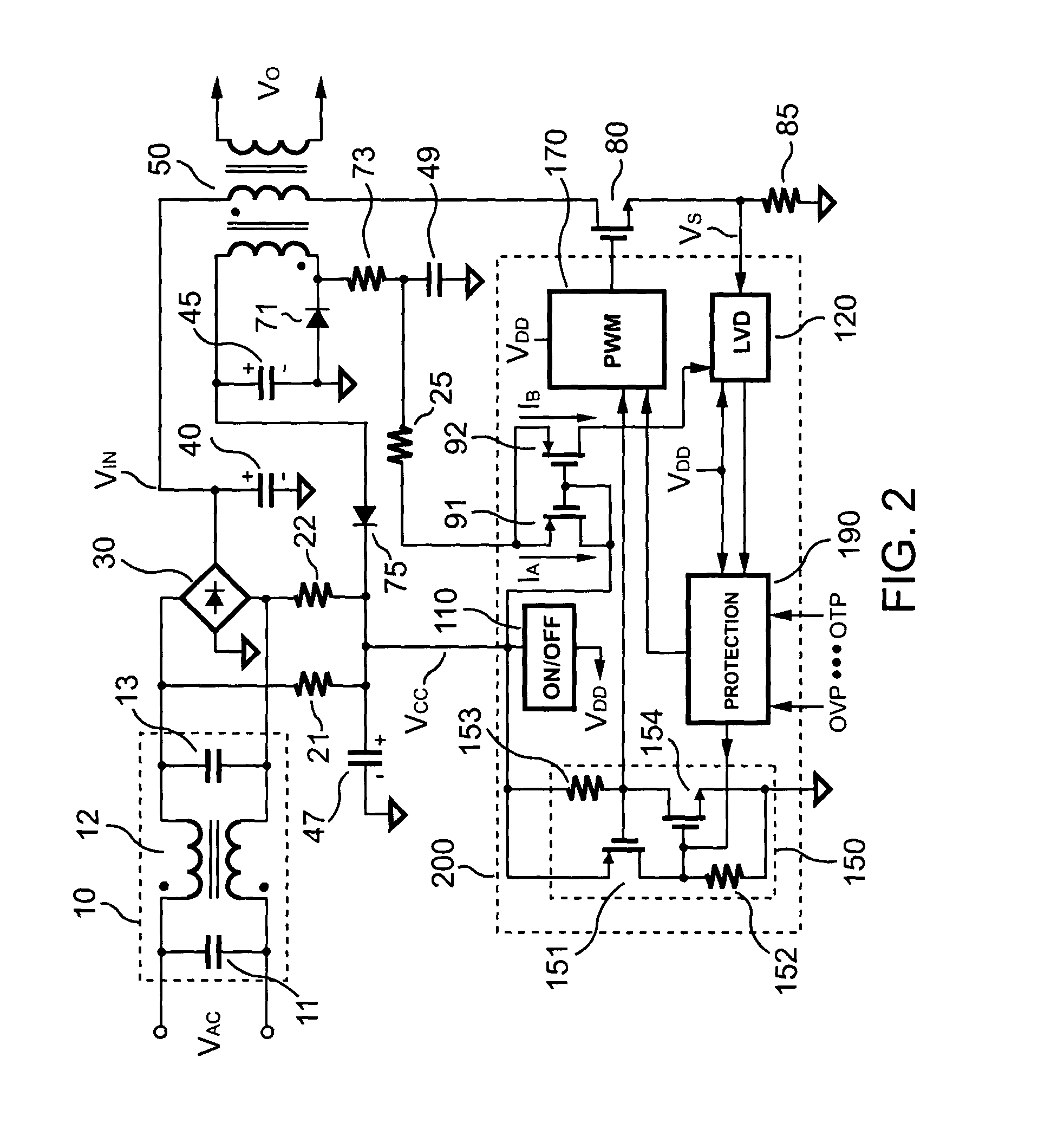 Integrated start-up circuit with reduced power consumption