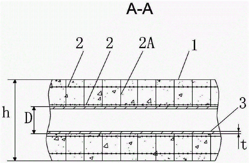 A construction method for the lining structure of a large-span and large-volume concrete tunnel with longitudinal openings
